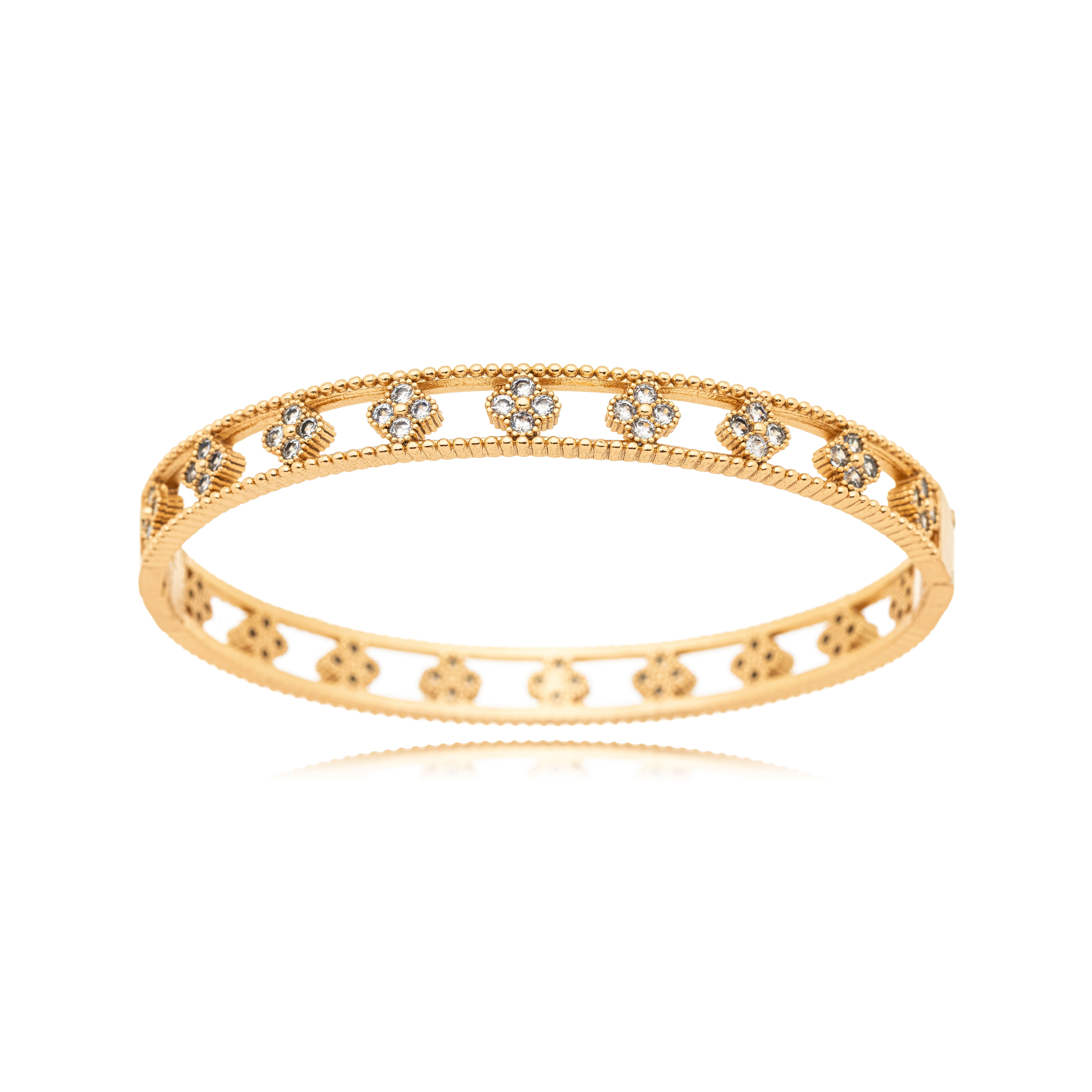 Bracelete Trevo com Zircônia - BR00812
