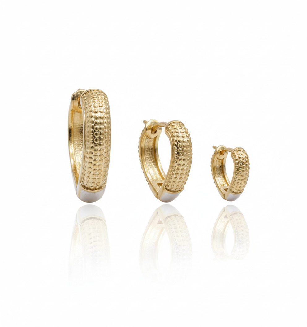 Brinco Trio Coração com Detalhe Trabalhado - BR00779 — 1