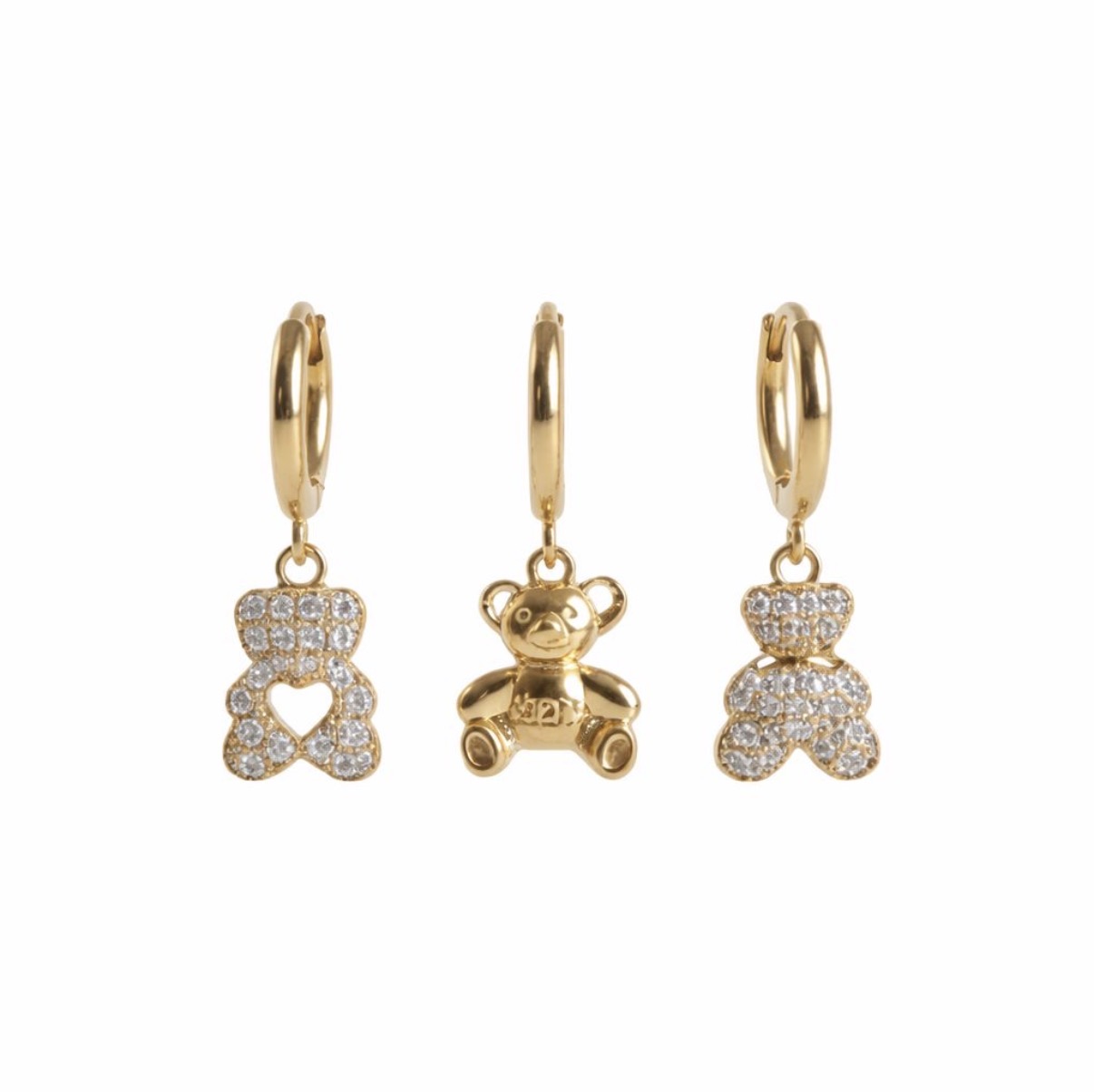 Brinco Trio Ursos - BR00544 - OURO