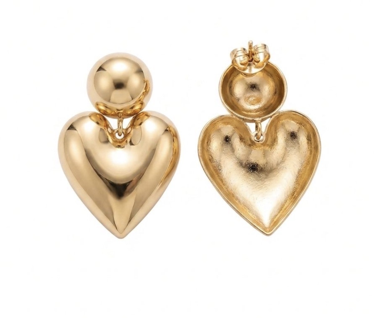 Brinco Base com Pingente Coração - BR00030 - OURO