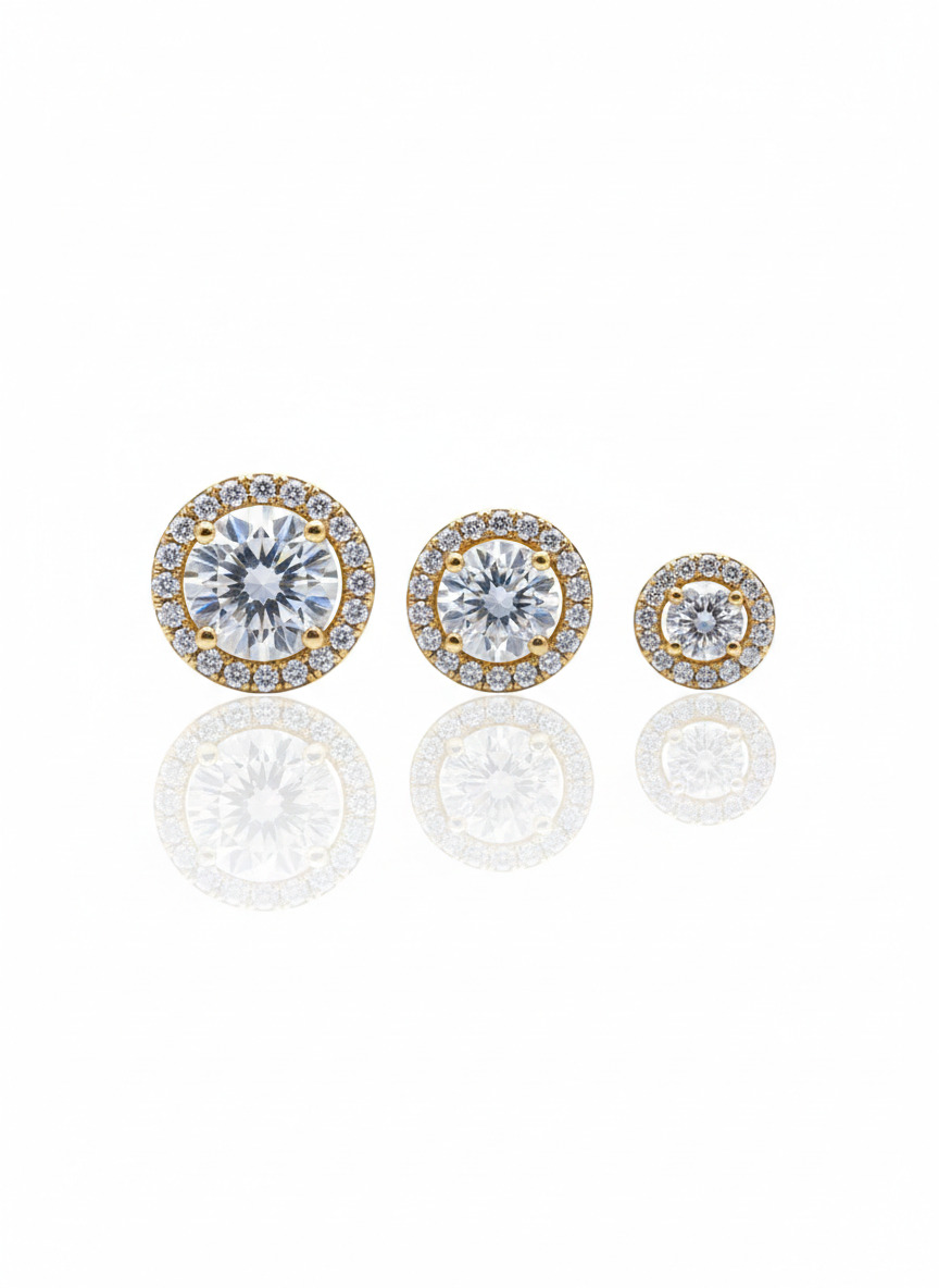 Brinco Trio de Brincos Circular com zircônia - BR01033