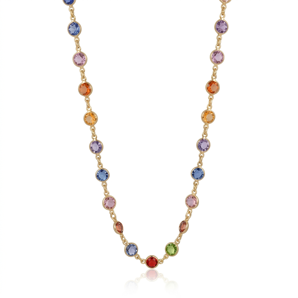 Colar Cristais 7mm - CL00033.01 - Choker Colorido