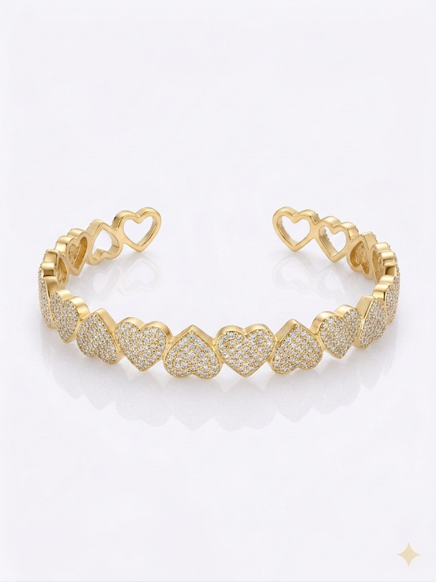 Bracelete Corações Zircônia - PL00292 — 1