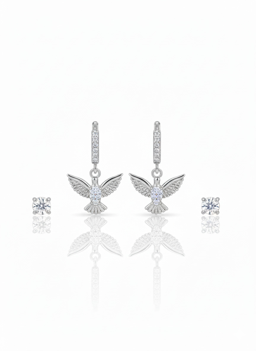 Brinco Dupla Argola Espírito Santo e Ponto de Luz - BR01044 — 2