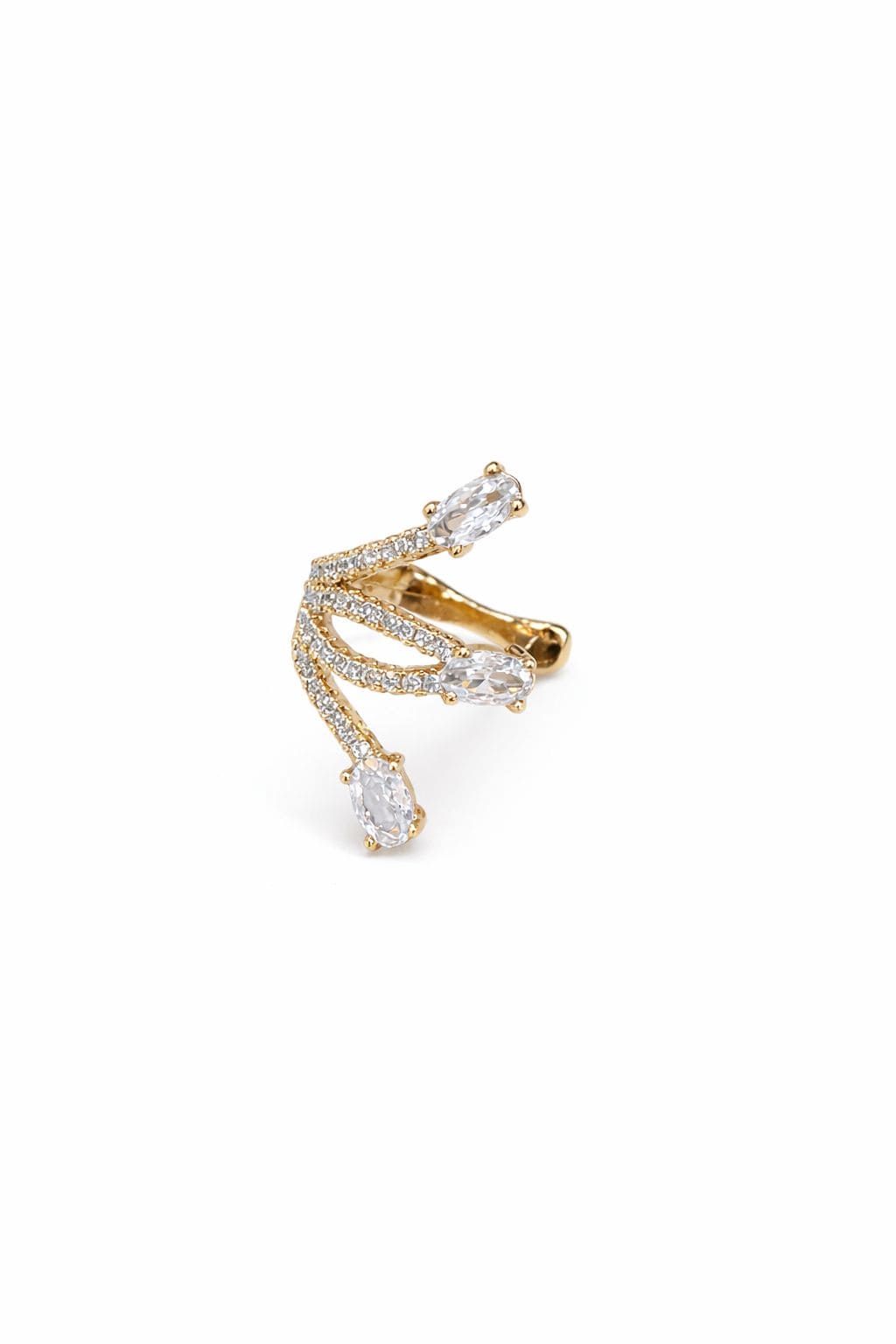 Piercing Três Partes com Duplas Fileiras de Zircônias - PF00028