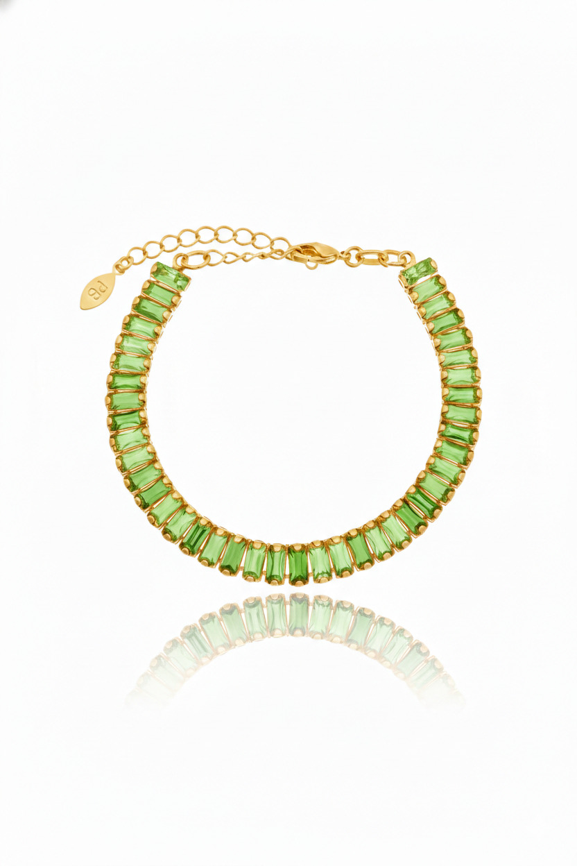 Pulseira Riviera Com Cristais Baguete - PL00014