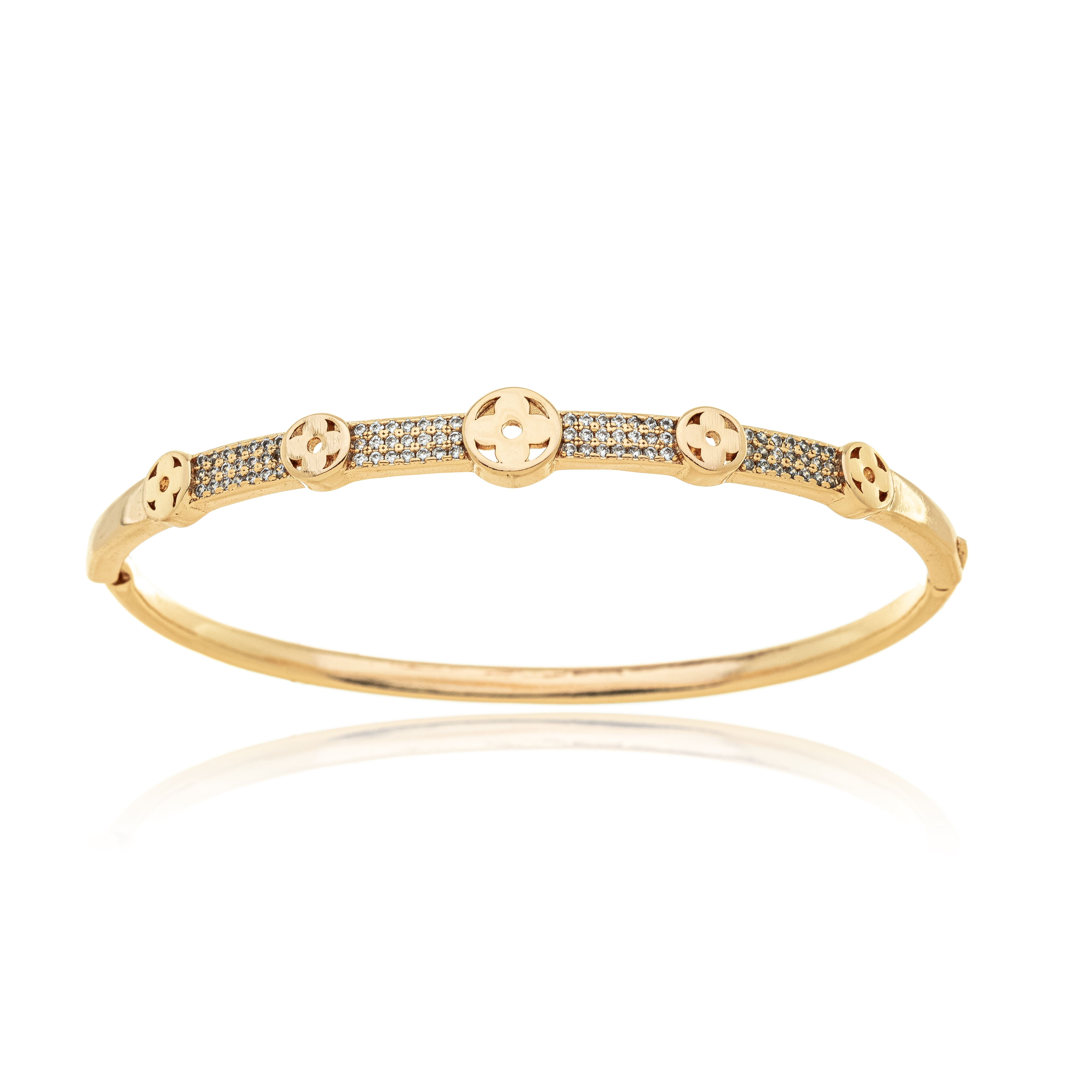 Bracelete Zircônias com Detalhes Circulares Lisos - PL00312