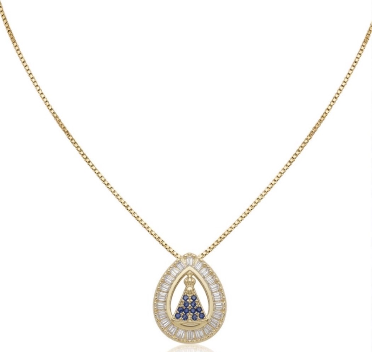 Colar Pingente Baguete Nossa Senhora - CL00634 — 1