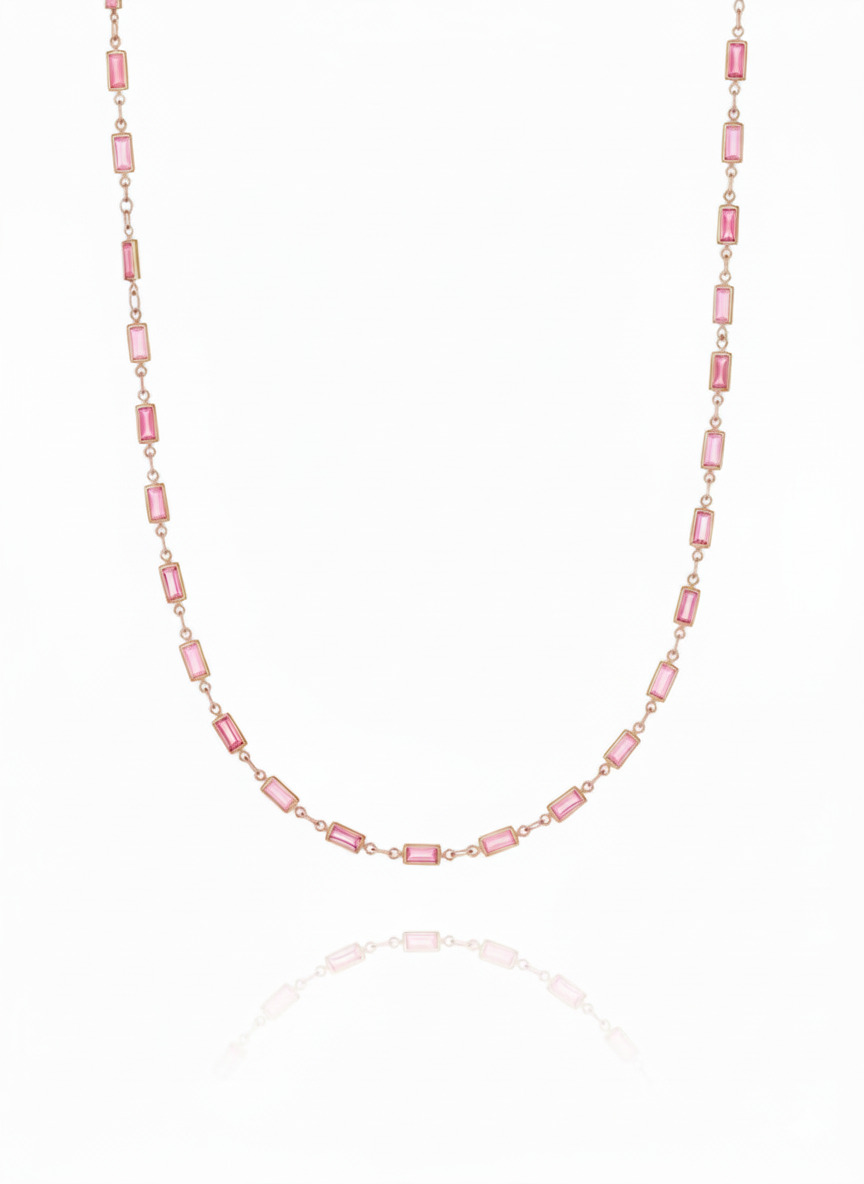 Colar Cristal Retangular 3x6mm - CL00625 — 1