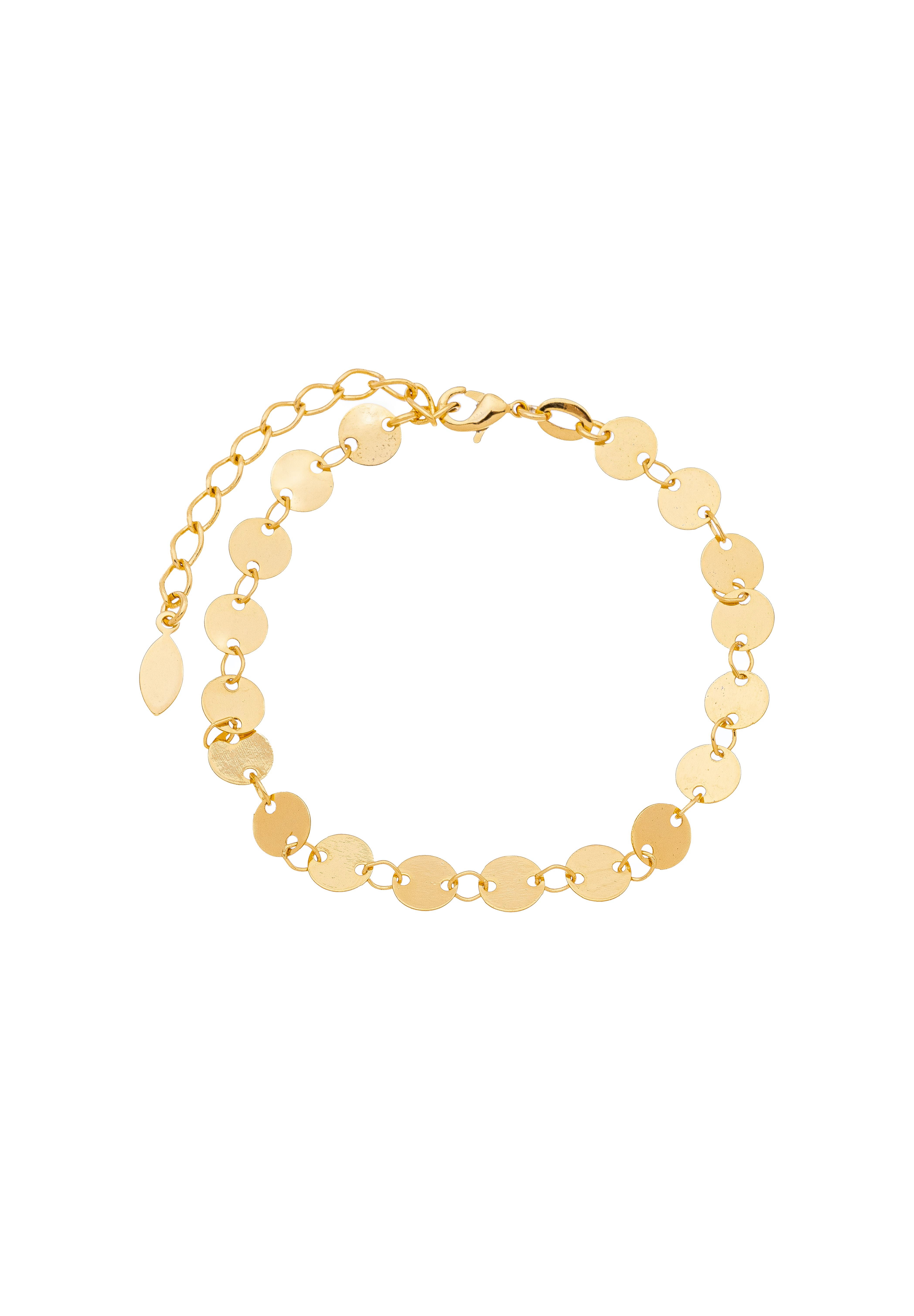 Pulseira Chapas Circulares Lisas - OURO - PL00069