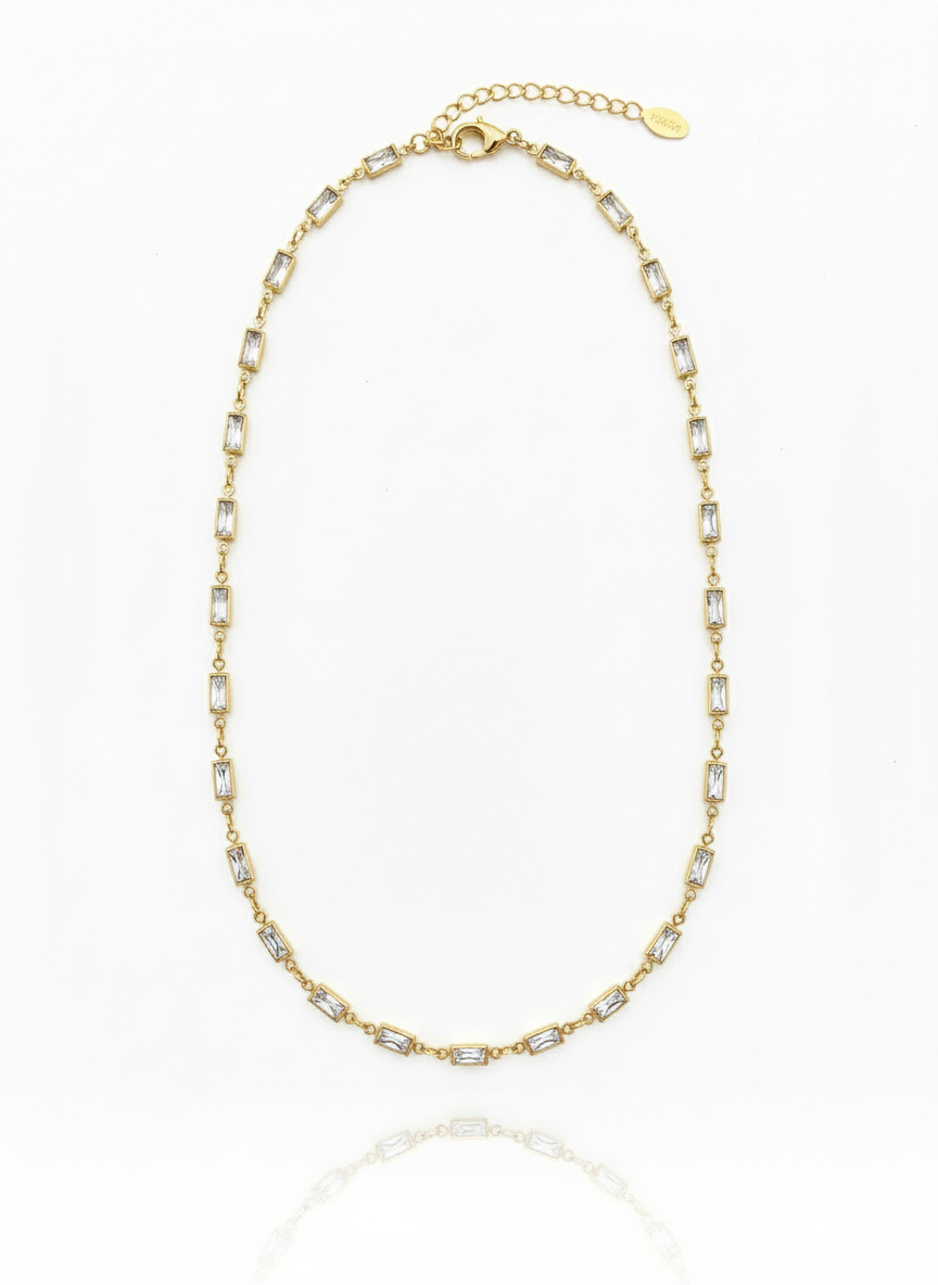Colar Cristal Retangular 3x6mm - CL00625 — 2